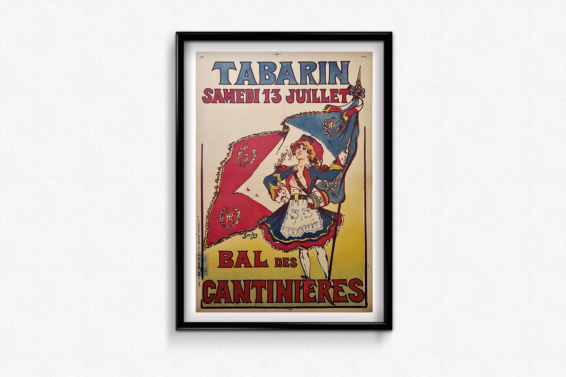 Early 20th century original poster Tabarin - Bal des Cantinières by Smiley For Sale 1