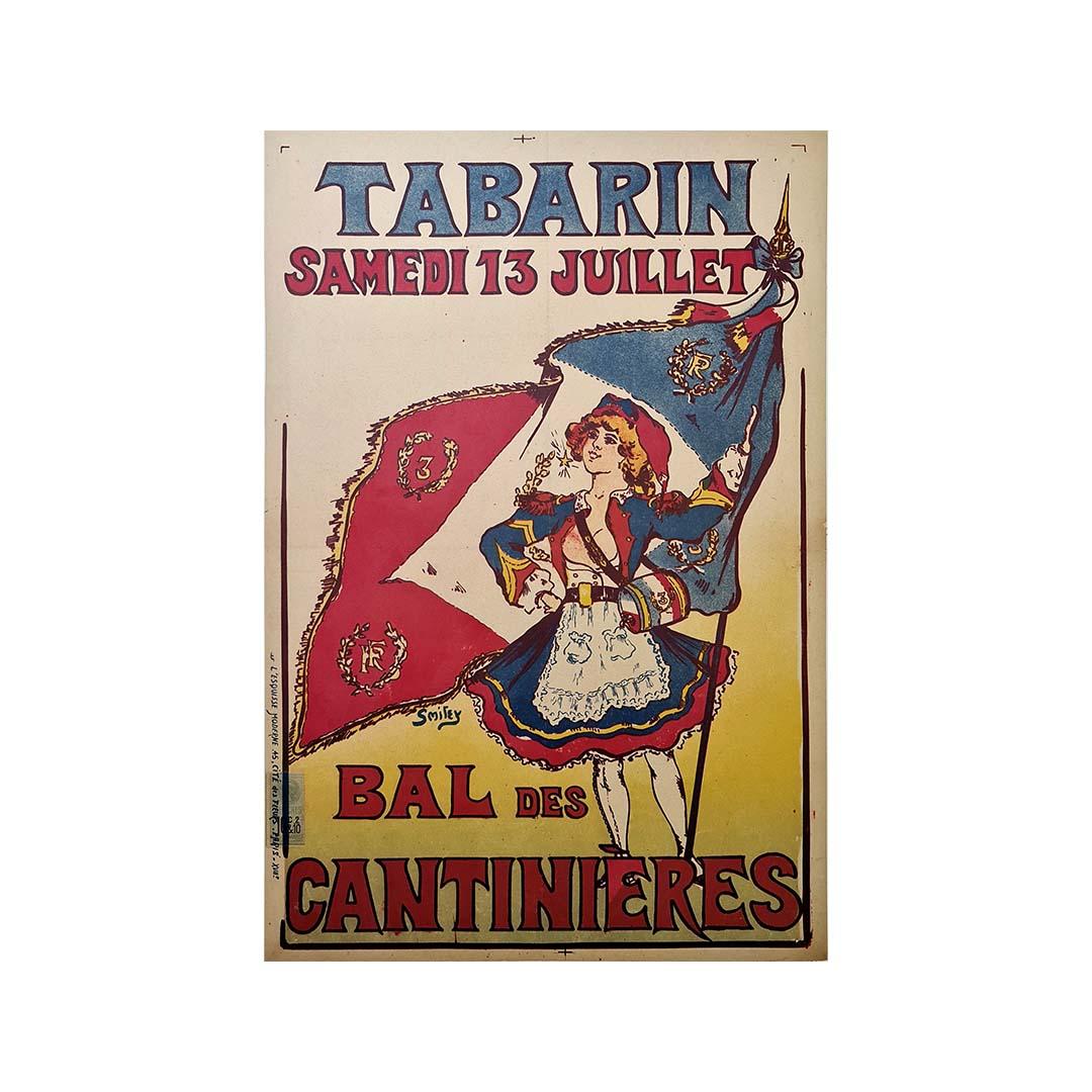 Early 20th century original poster Tabarin - Bal des Cantinières by Smiley For Sale 3