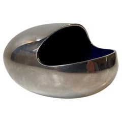 Smiling Egg in Silverplate and Blue Enamel from Carl Cohr, 1950s