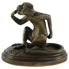 Smiling Monkey Sculpture in Bronze, 20th Century Production