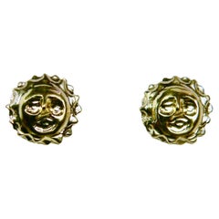 Smiling Sun Earring a Pair of Earring, Sterling Silver with 18 Karat Gold-Plated