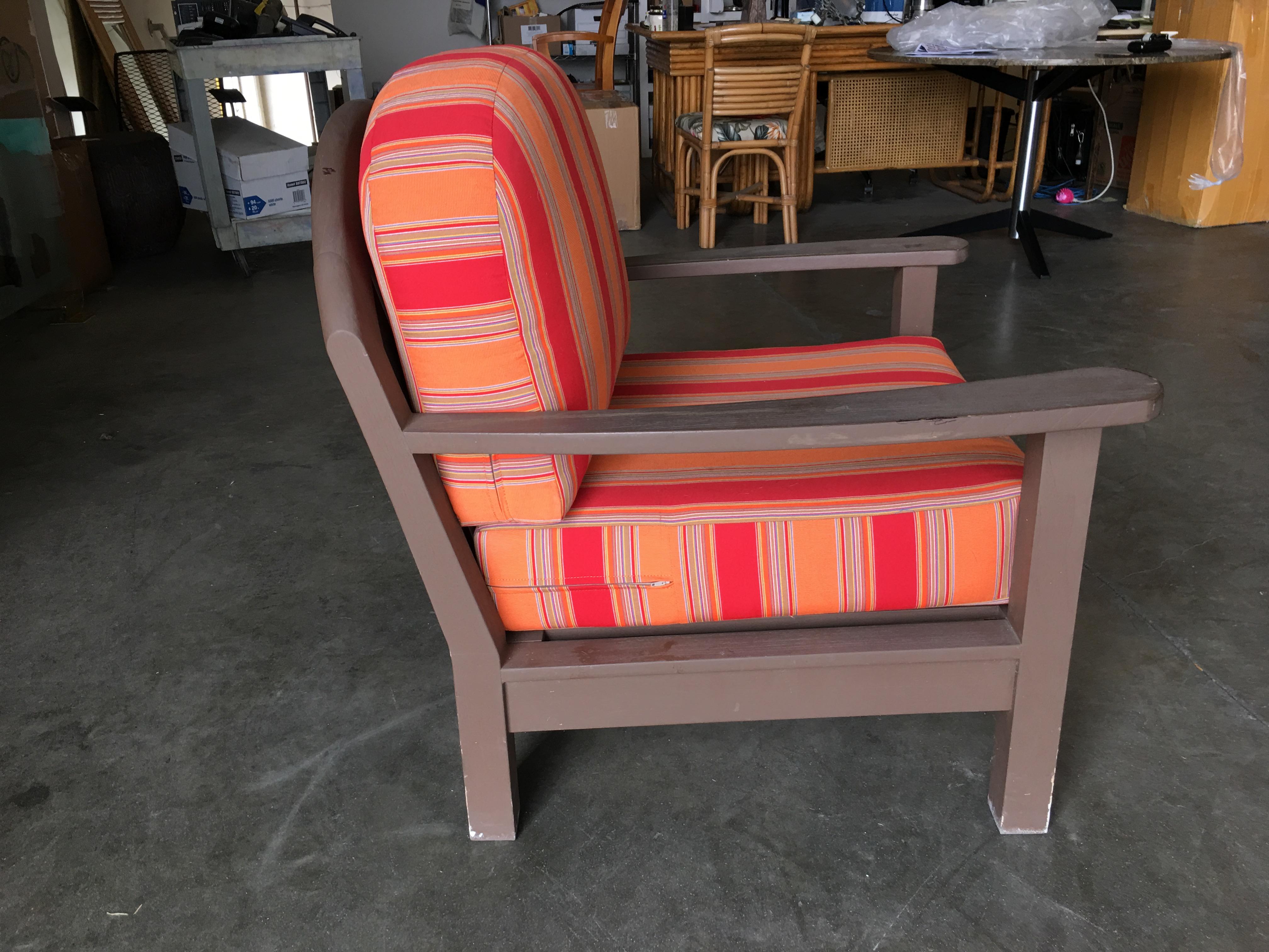 Modern Smith and Hawken Large Patio Lounge Chair, Pair