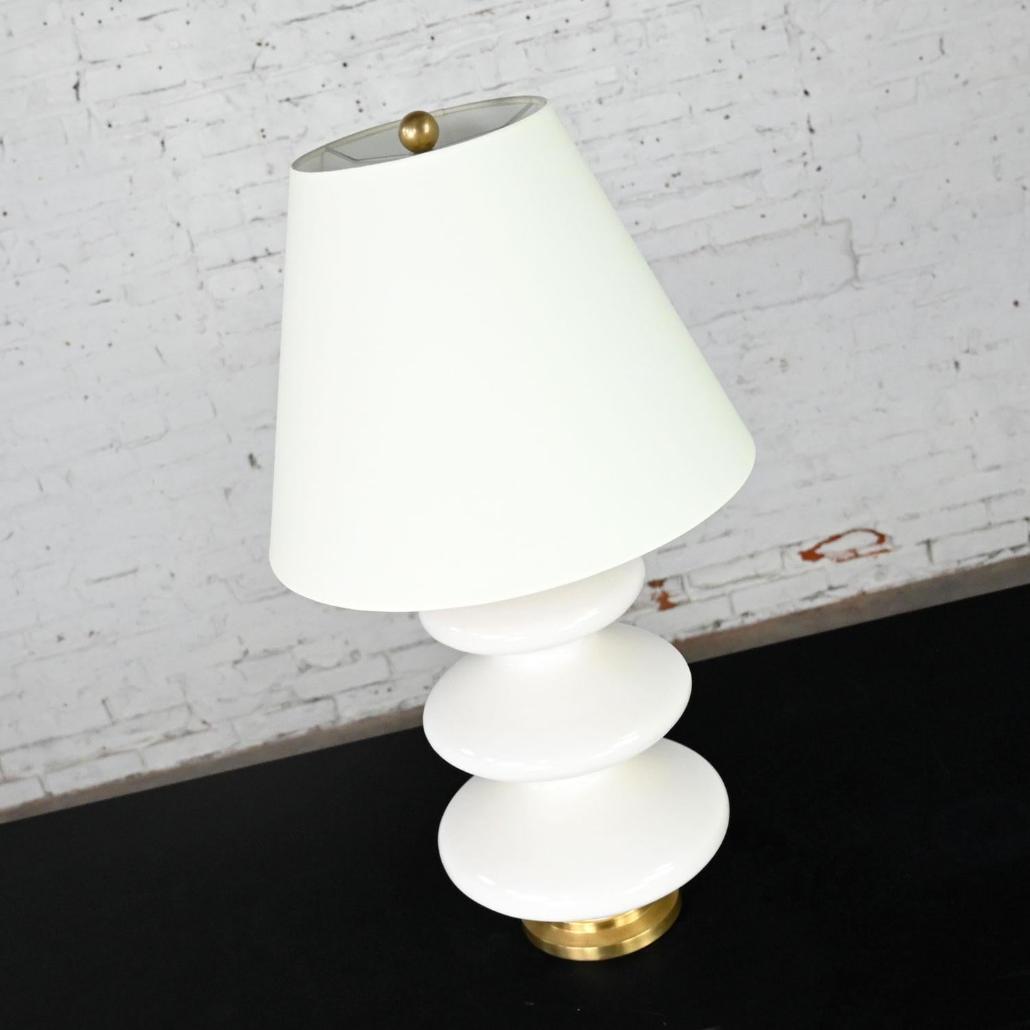 Unknown Smith Ivory Table Lamp Brass Details Christopher Spitzmiller for Visual Comfort