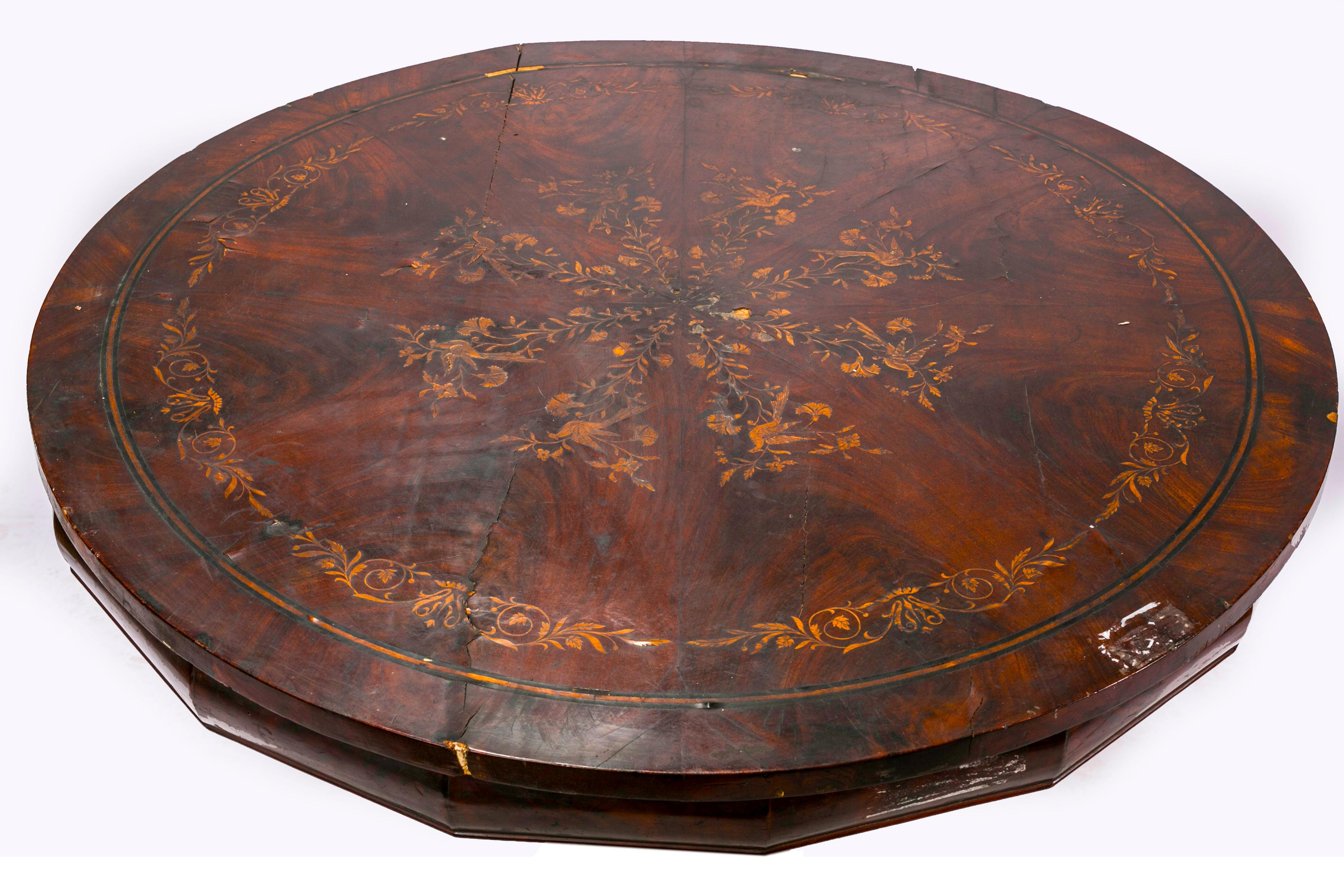 Intarsio Tavolo Smith, elegante tavolo inglese del 1800 in vendita