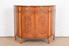 Smith & Watson Georgian Burl and Yew Wood Demilune Sideboard or Bar Cabinet