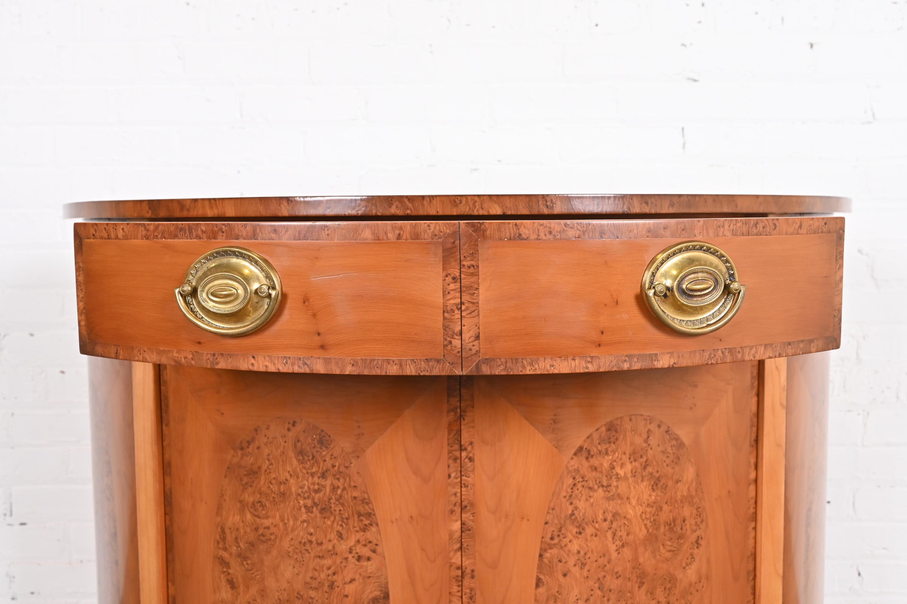 Smith & Watson Georgian Burl and Yew Wood Demilune Sideboard or Bar Cabinet 3