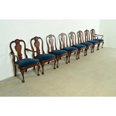 Smith & Watson Georgian Carved Mahogany Dining Chairs, Set of Eight