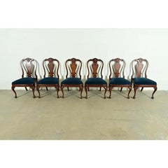 Smith & Watson Georgian Carved Mahogany Dining Chairs, Set of Six