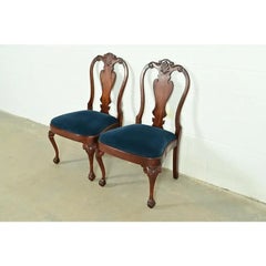 Smith & Watson Georgian Carved Mahogany Side Chairs or Dining Chairs, Pair