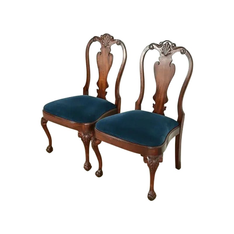 Smith & Watson: Georgianische, geschnitzte Mahagoni-Stühle (Beistell- oder Esszimmerstühle), Paar