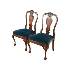 Smith & Watson Georgian Carved Mahogany Side Chairs or Dining Chairs, Pair