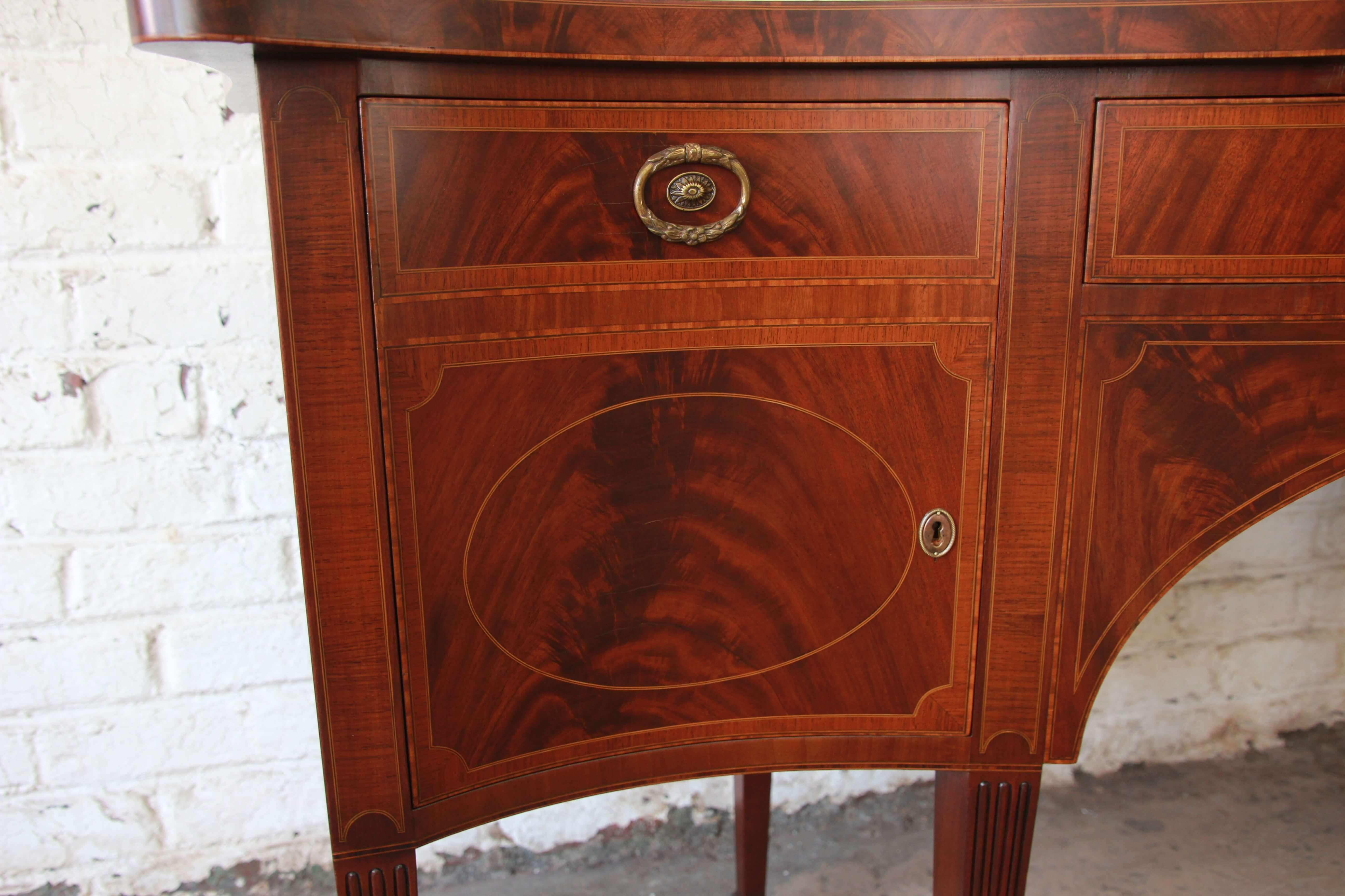 Smith & Watson Inlaid Flame Mahogany Federal Style Sideboard Buffet 2
