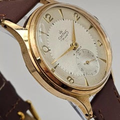 Smiths De Luxe All English 9ct Gold Mens Watch with Arabic Numerals 15 jewels