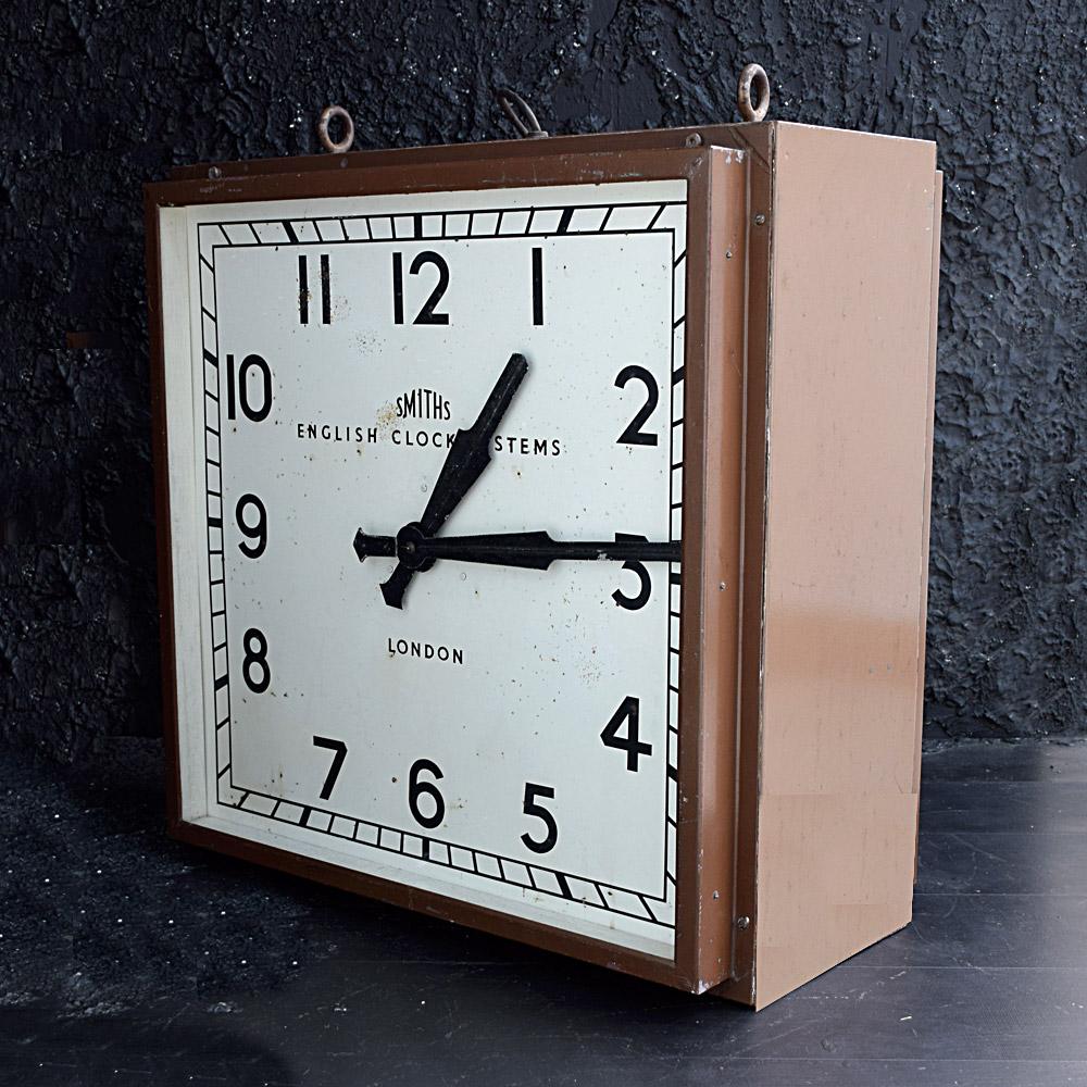 Early 20th Century Smiths of London Double Sided Station Clock
