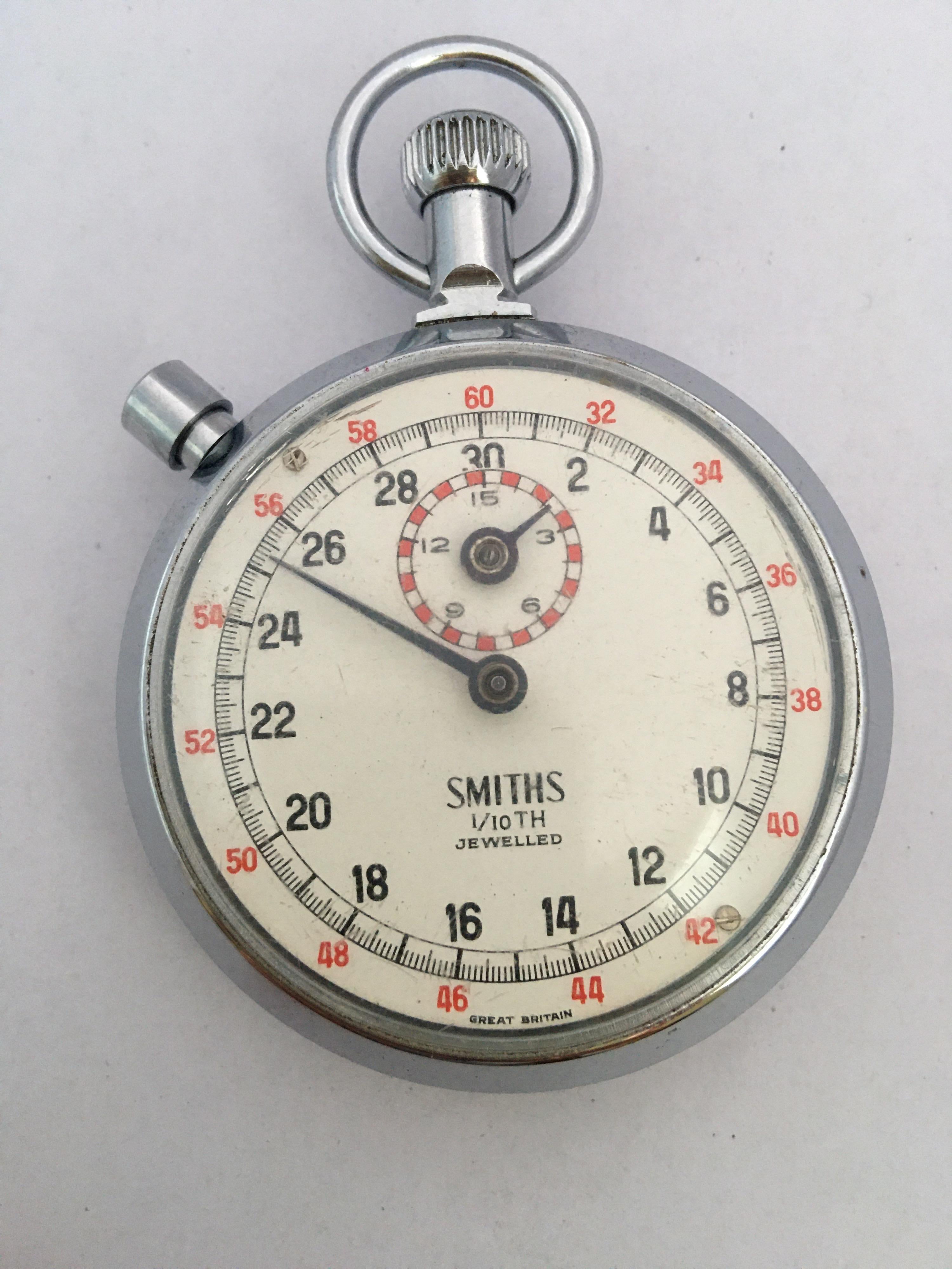 Smiths Sport Timer 1/10 TH Jewelled Stop Watch Handheld Fitness Sports For Sale 4
