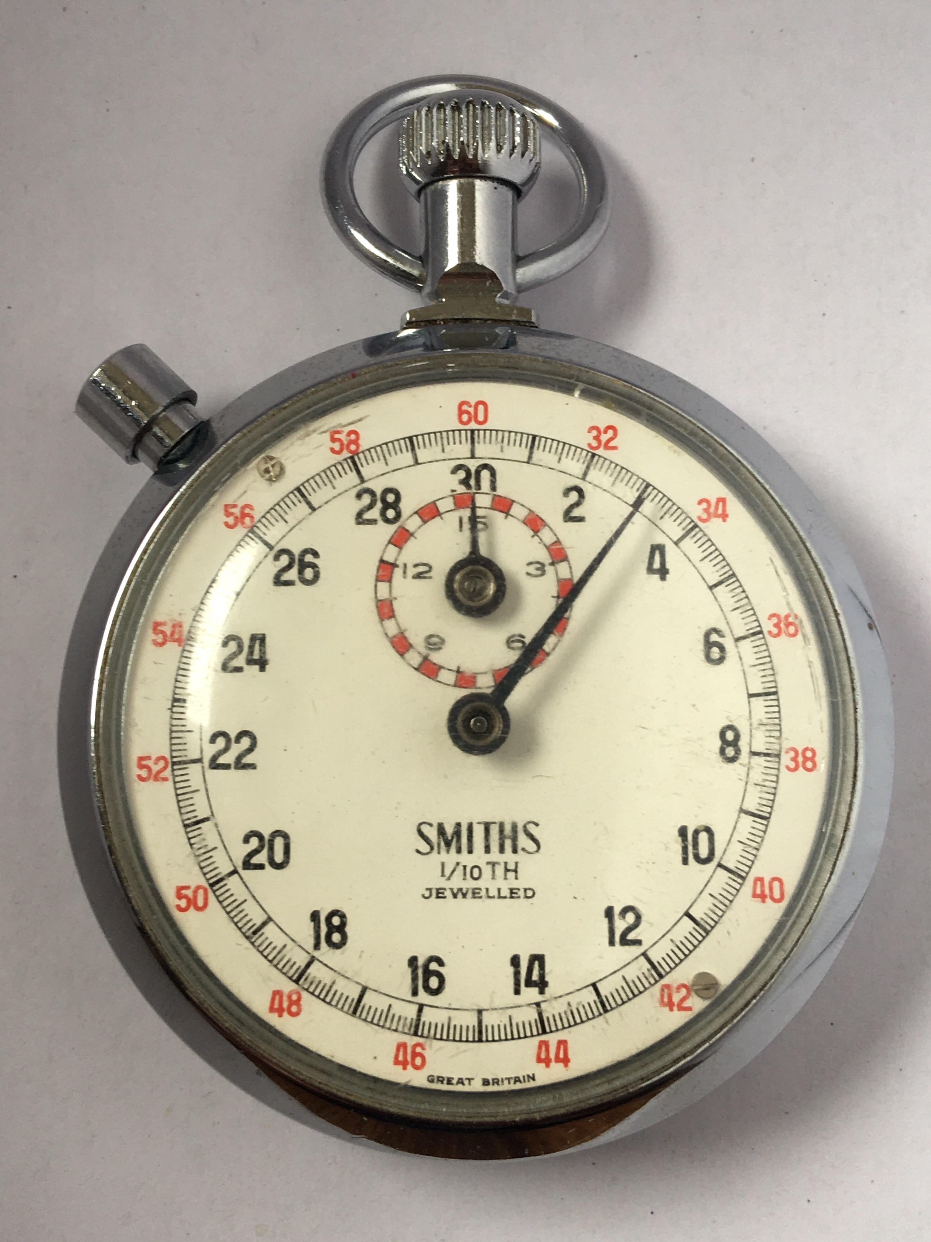 Smiths Sport Timer 1/10 TH Jewelled Stop Watch Handheld Fitness Sports For Sale 5