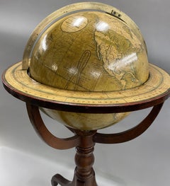 Globe terrestre de Smith sur Stand en acajou vers 1830
