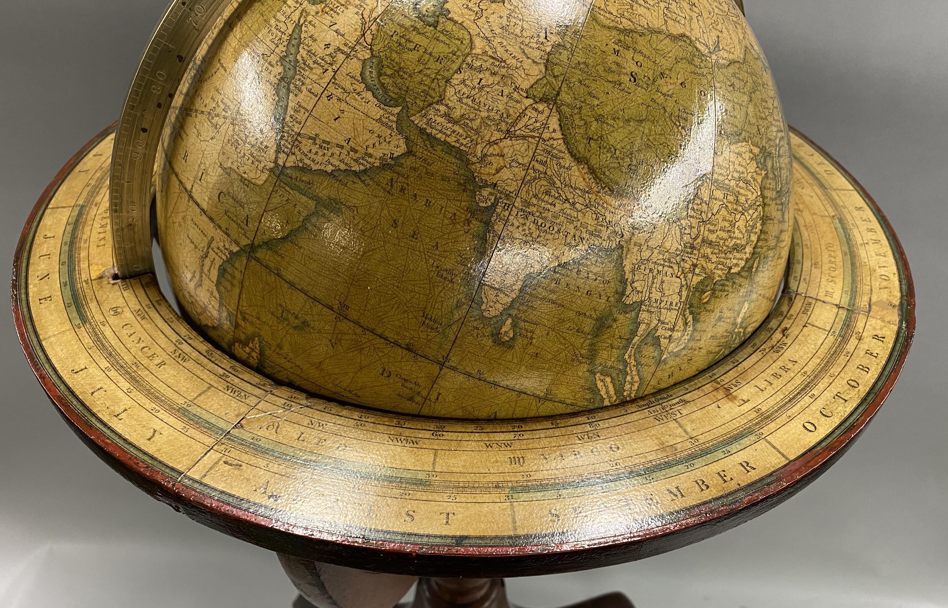 Smith’s Terrestrial Globe on Mahogany Stand circa 1830 In Good Condition In Milford, NH