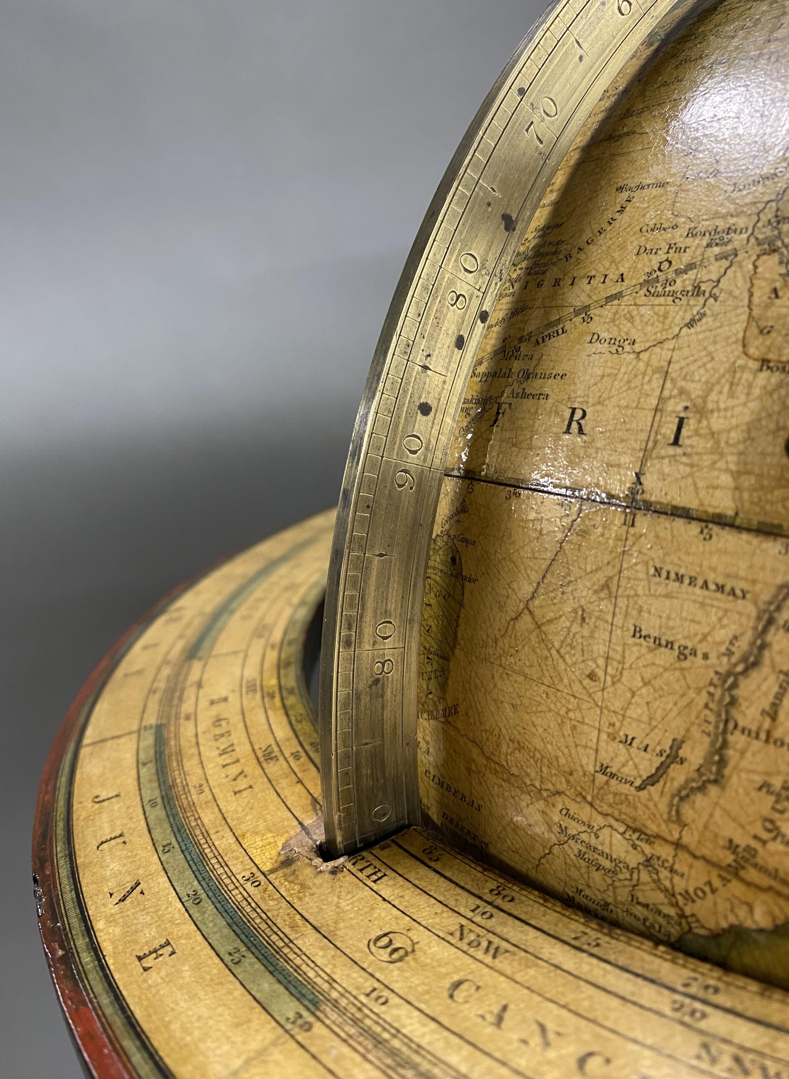 Brass Smith’s Terrestrial Globe on Mahogany Stand circa 1830