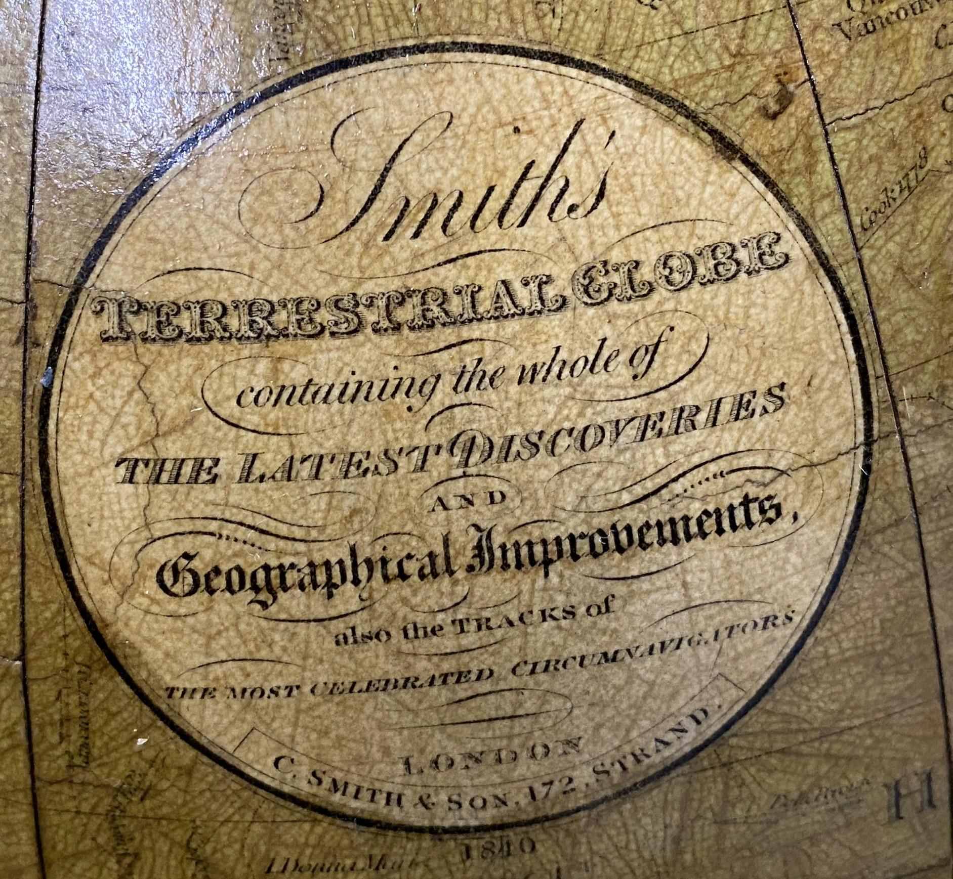 Smith’s Terrestrial Globe on Mahogany Stand circa 1830 2