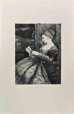 La Lettre - Etching by Smits - 1860s