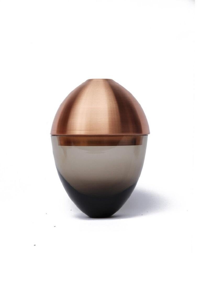 German Smoke and Copper Patina Homage to Faberge Jewellery Egg, Pia Wüstenberg