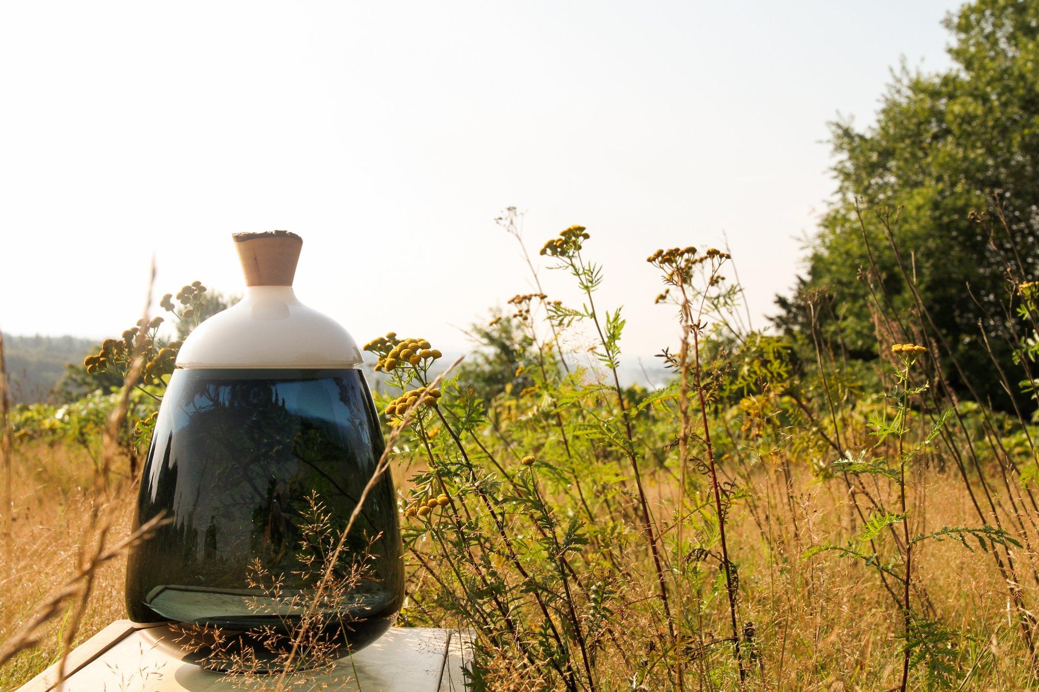 Smoke and Marble Terra Stacking Vessel, Pia Wüstenberg In New Condition For Sale In Geneve, CH