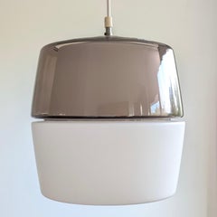 Smoke and Milk Glass Pendant Lamp by Peill & Putzler, 1960s, Germany