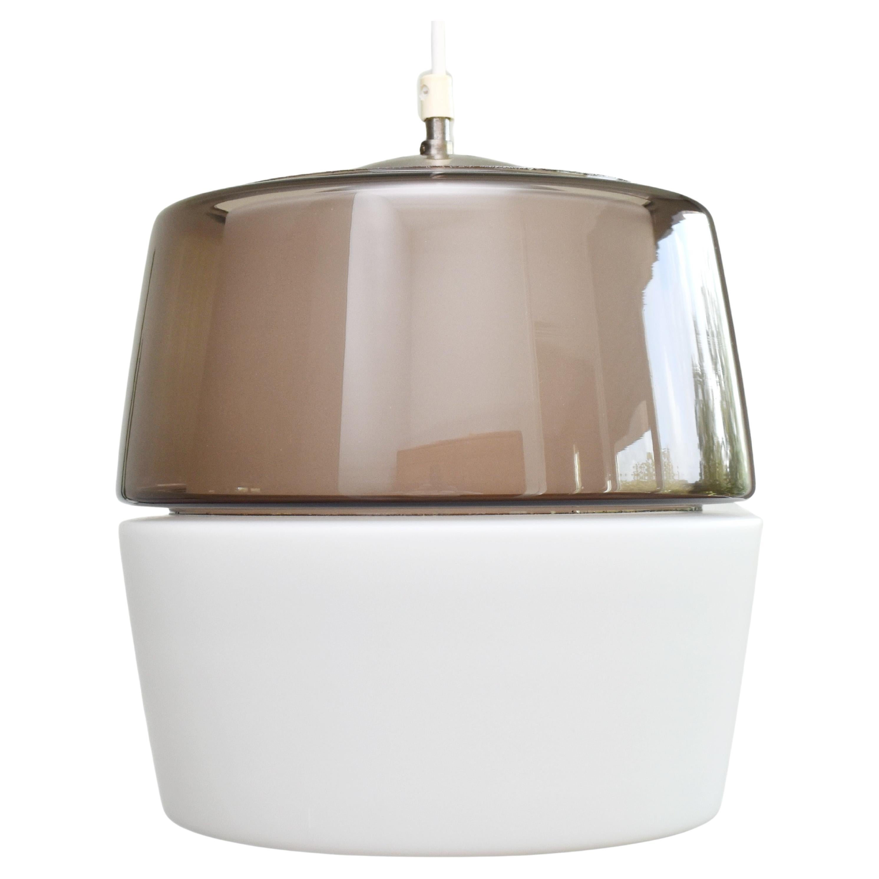 Smoke and Milk Glass Pendant Lamp by Peill 
Putzler, 1960s, Germany