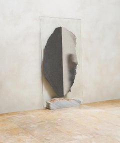 Smoke and Silver Half Mirror II in Clear Glass by Homa