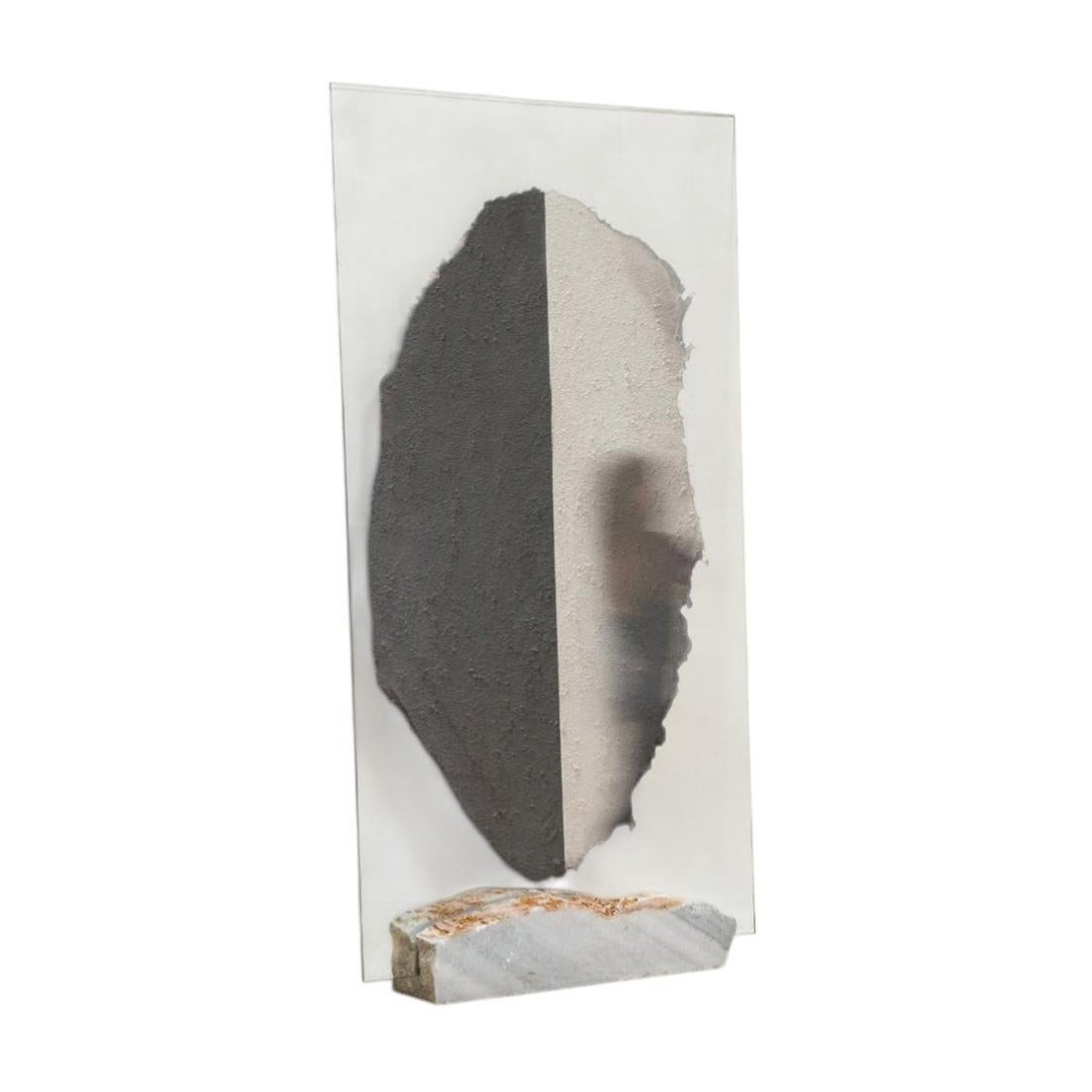 Smoke and Silver Half Mirror II in Clear Glass by Homa For Sale