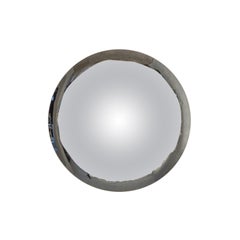Smoke and Silver Loop I Concave Mirror by Homa