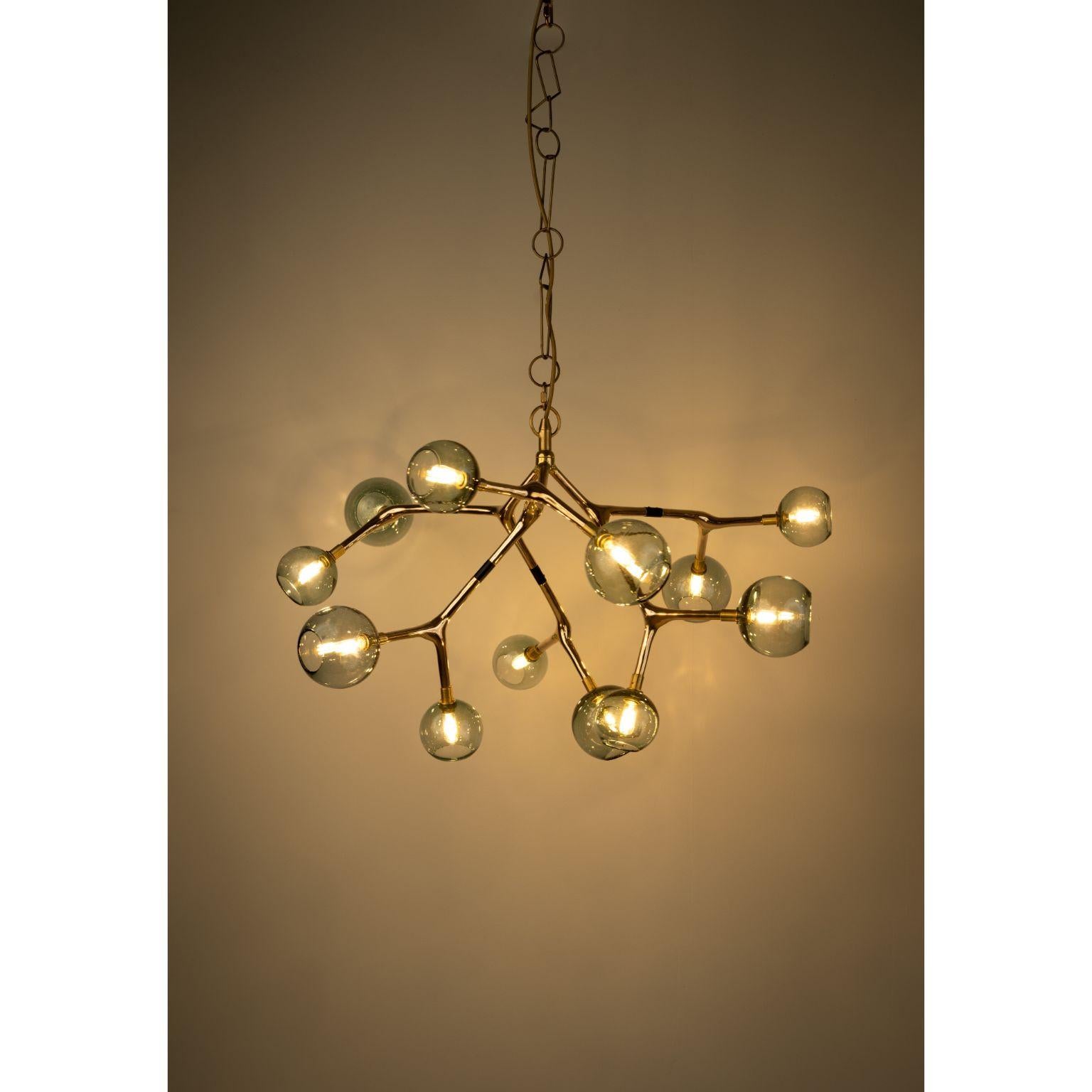 Post-Modern Smoke and Vintage Bronze Maratus 12 Pendant Lamp by Isabel Moncada For Sale