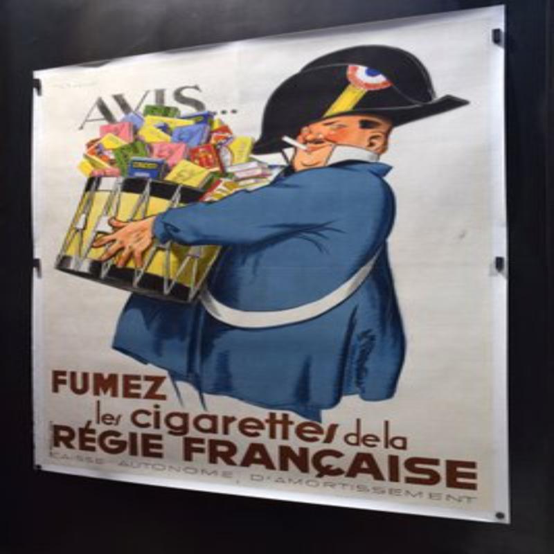 Smoke Cigarettes of the French Board Poster, 1935 im Angebot 7