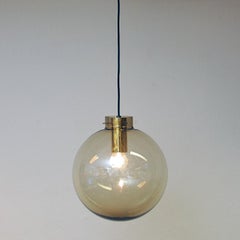 Smoke Colored Glass Dome Pendant Model 7714 by Jonas Hidle, Norway 1970s