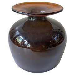 Vintage Smoke Colored Glass Vase by Richard Duborgh for PLUS Glass, Norway 1970s