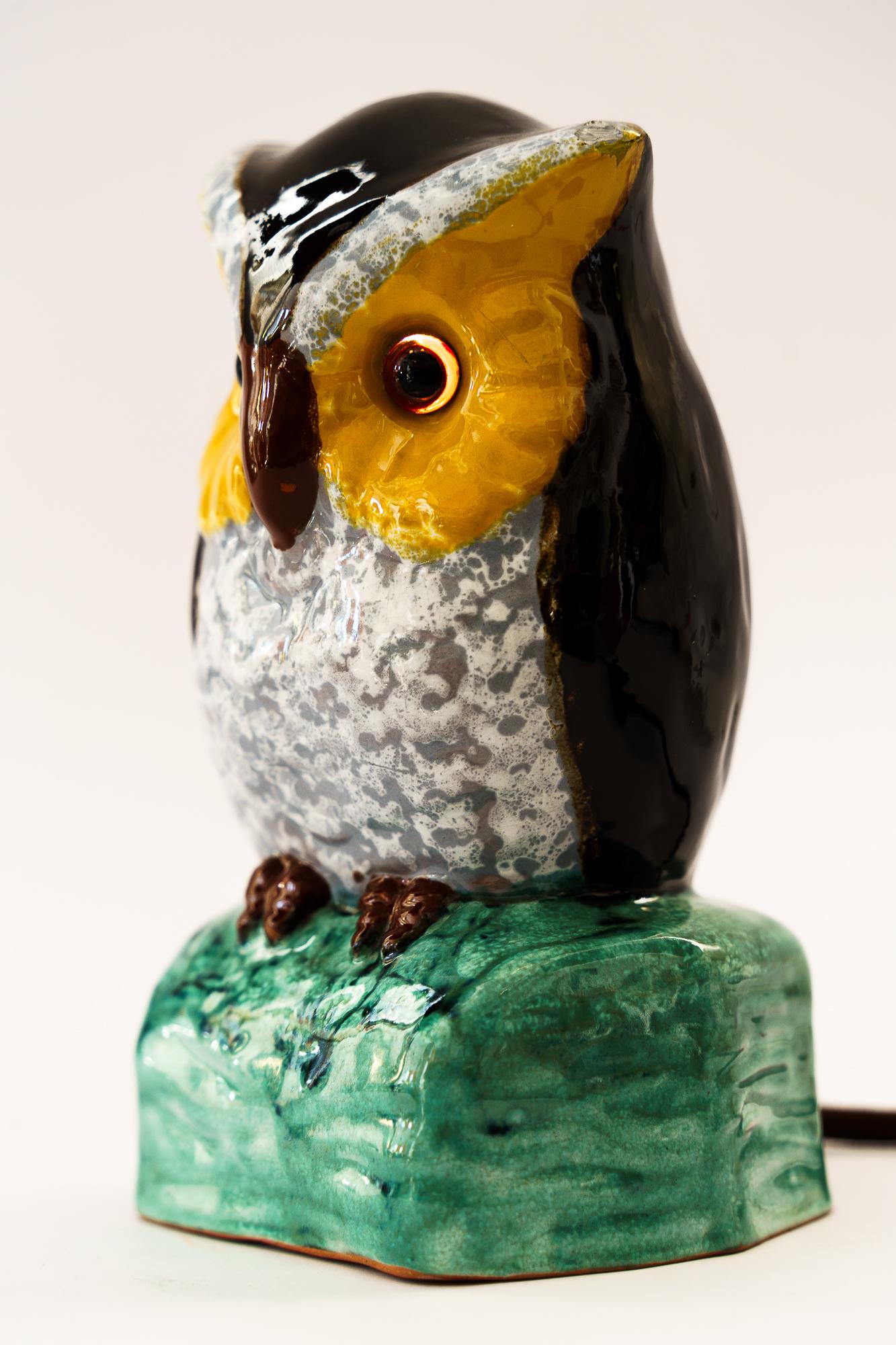 Smoke distorter owl gmundner ceramic around 1950s For Sale 2