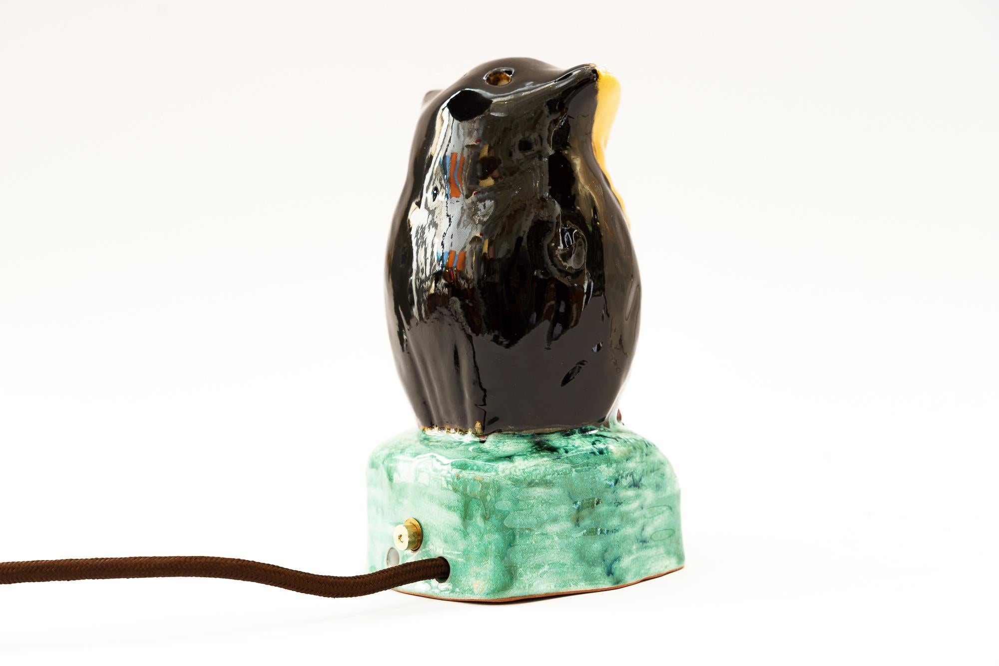 Mid-Century Modern Smoke distorter owl gmundner ceramic around 1950s For Sale