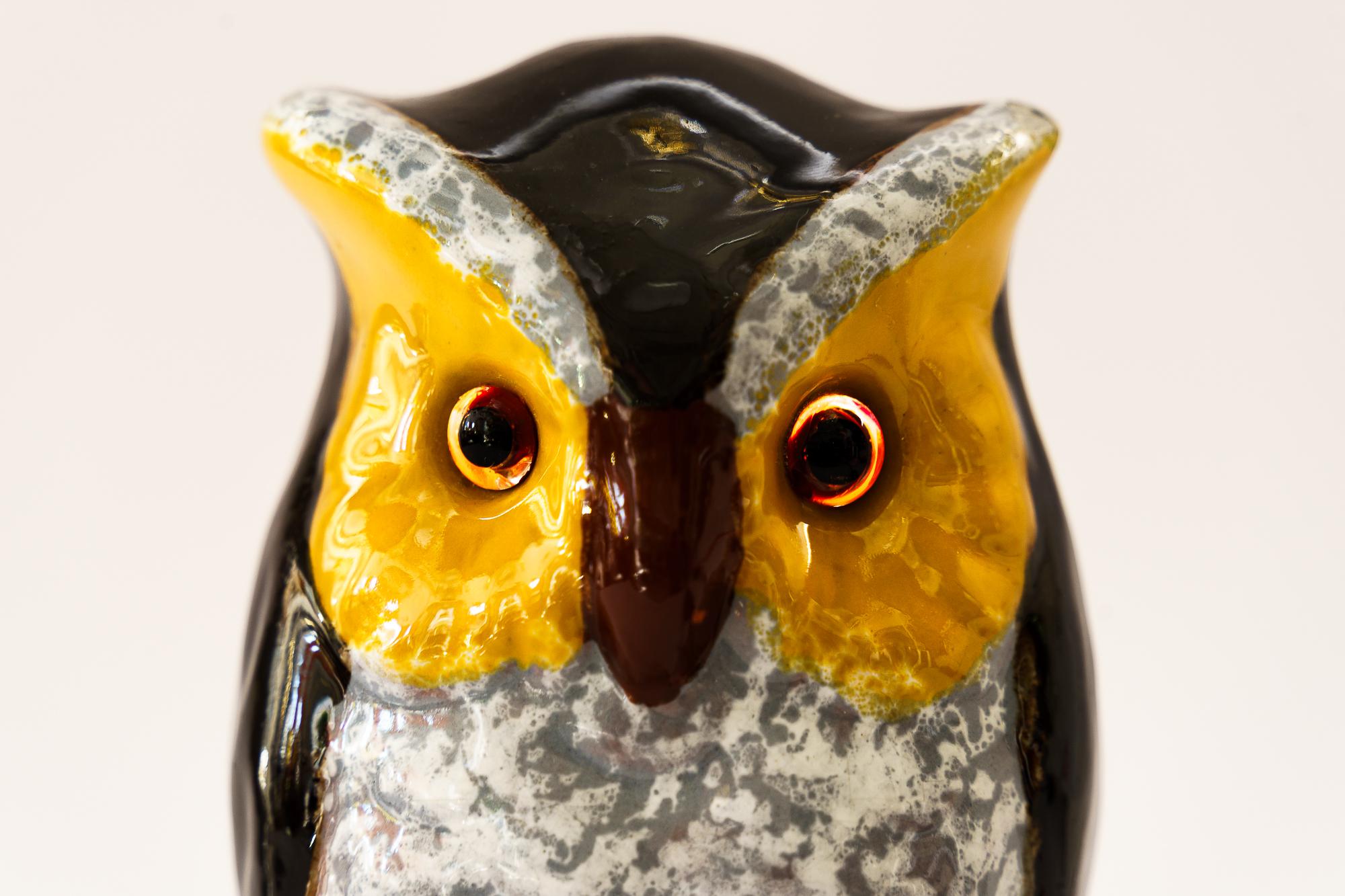 Ceramic Smoke distorter owl gmundner ceramic around 1950s For Sale