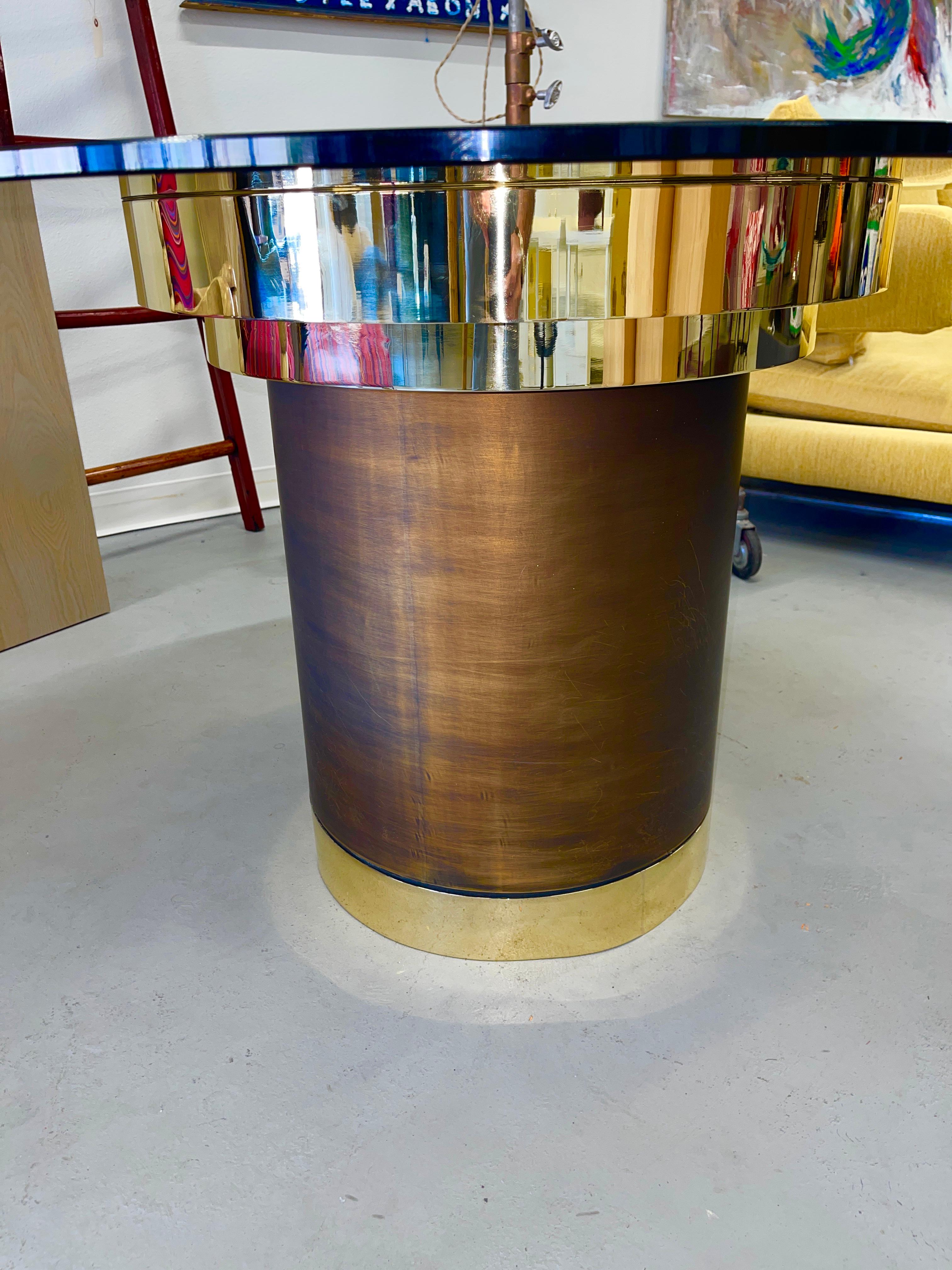 smoked glass round dining table