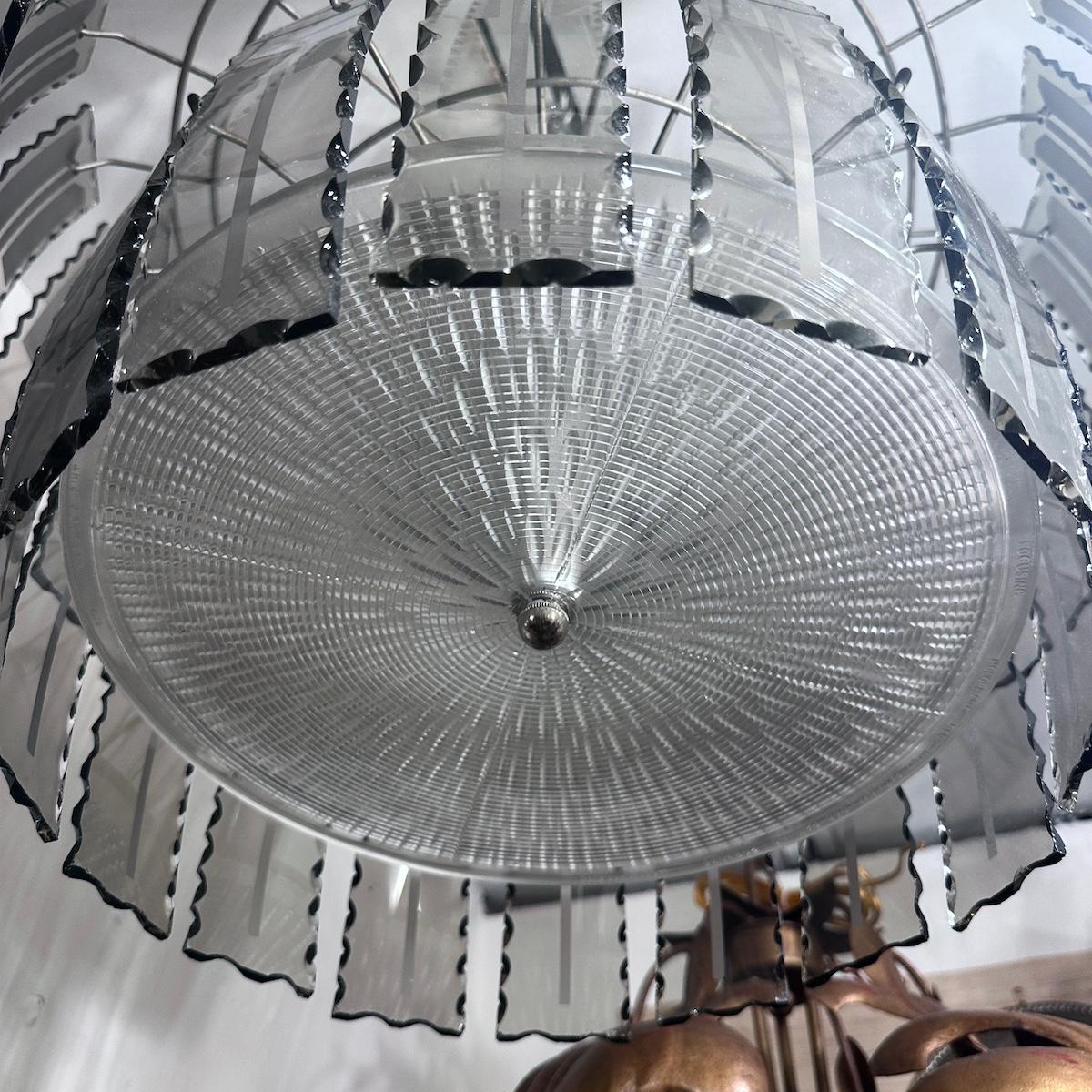 Lustre en verre fumé en vente 1