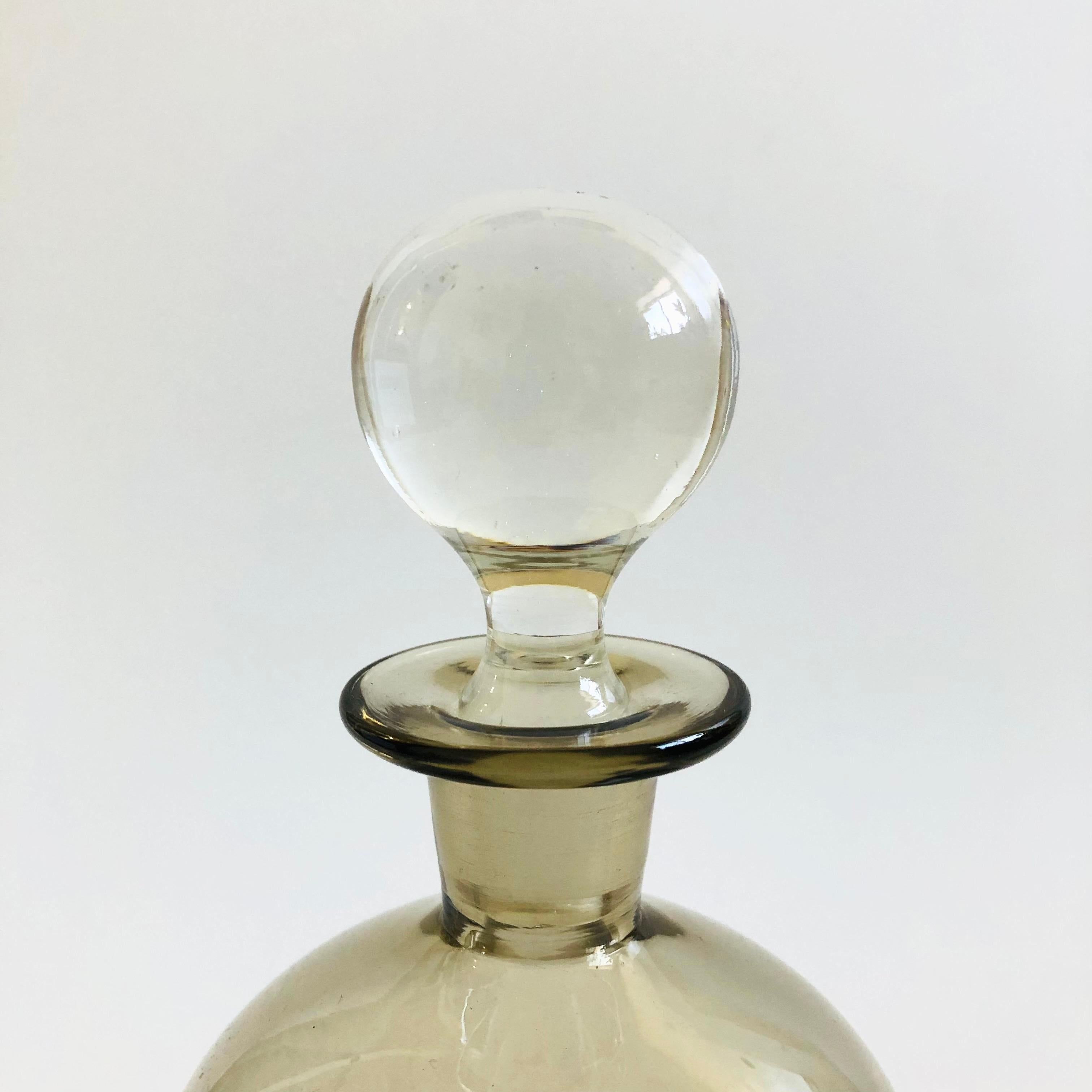 Mid-Century Modern Smoke Glass Decanter