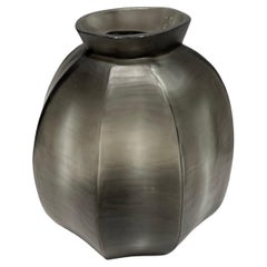 Smoke Grey Glass Medium Size Vase, Romania, Contemporary