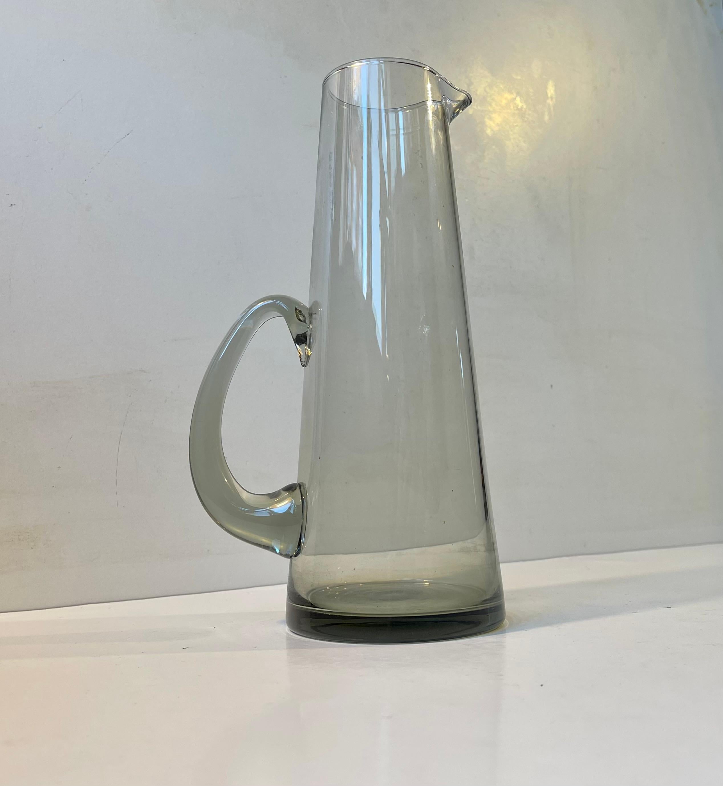 Mid-Century Modern Smoke Grey Martini Glass Pitcher by Per Lütken for Holmegaard, 1960s For Sale