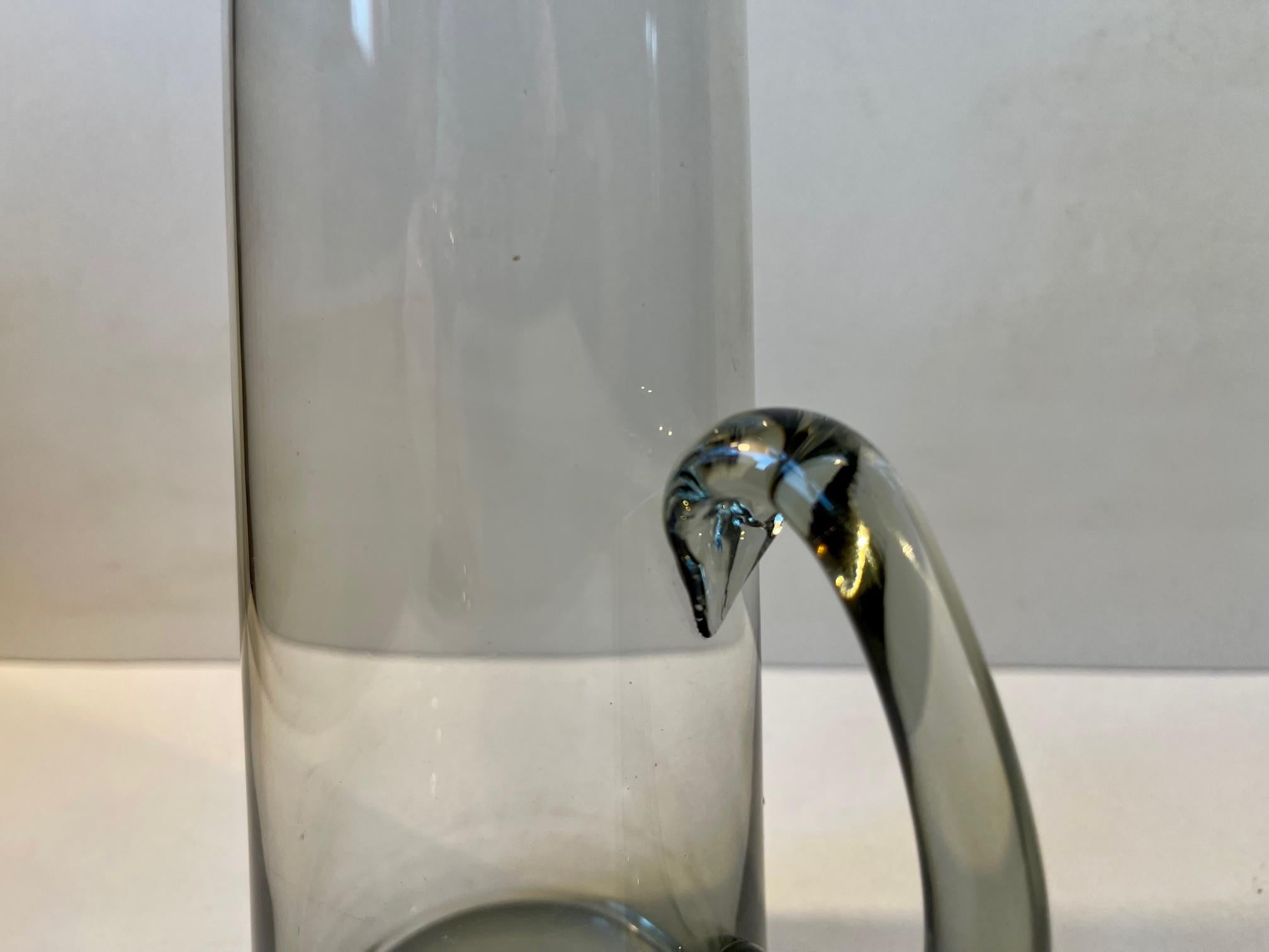 Smoke Grey Martini Glass Pitcher by Per Lütken for Holmegaard, 1960s In Good Condition For Sale In Esbjerg, DK