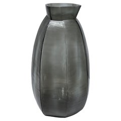 Smoke Grey Tall Glass Vase, Romania, Contemporary