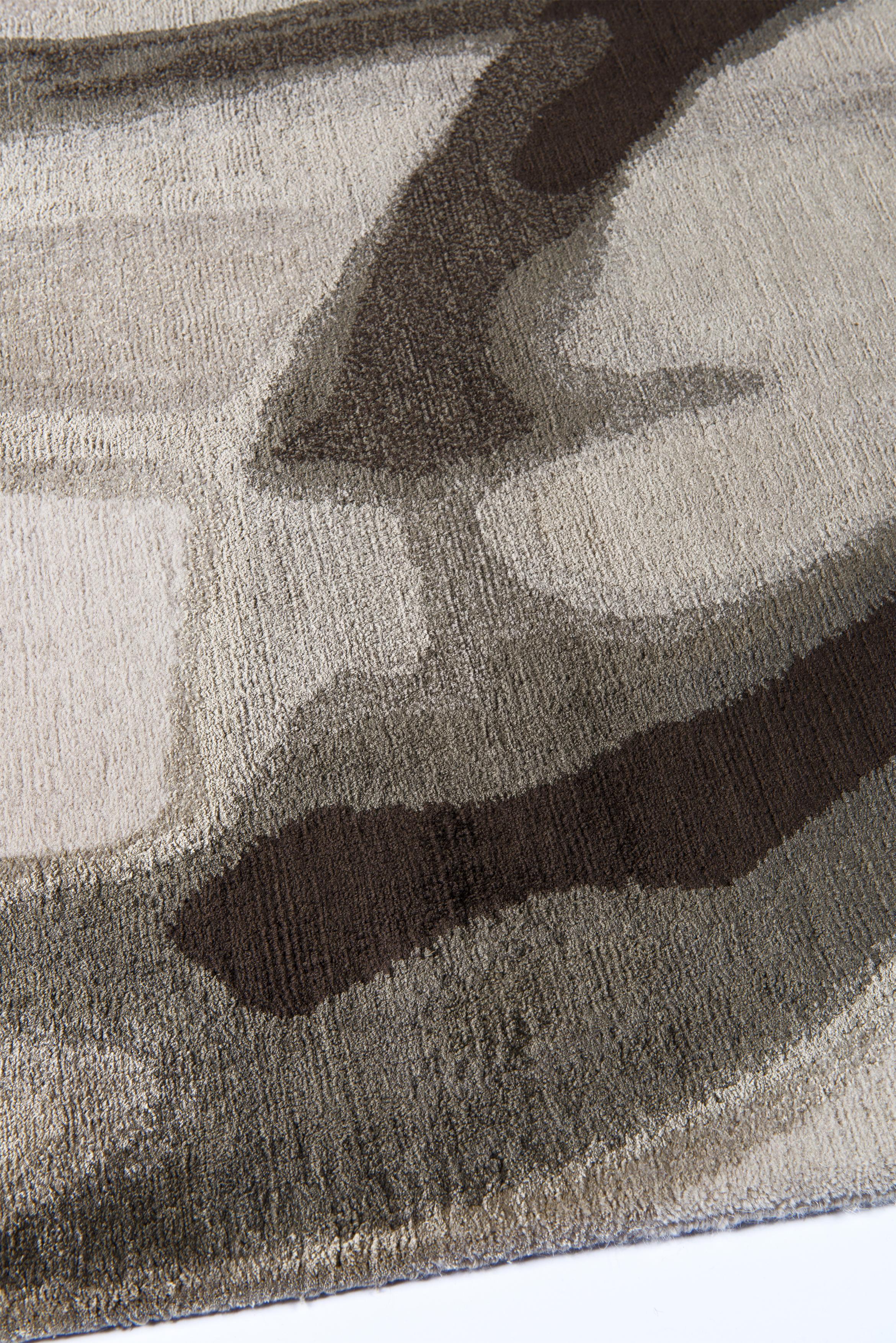 Handgeknüpfter 10x8-Teppich aus Wolle und Seide von Adam Hunter, Rauch (Nepalesisch) im Angebot