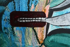 Mixed-Media auf Leinwand mit Rauchkopf von Terry Thomas