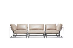 Smoke Leather & Blackened Steel Sectional