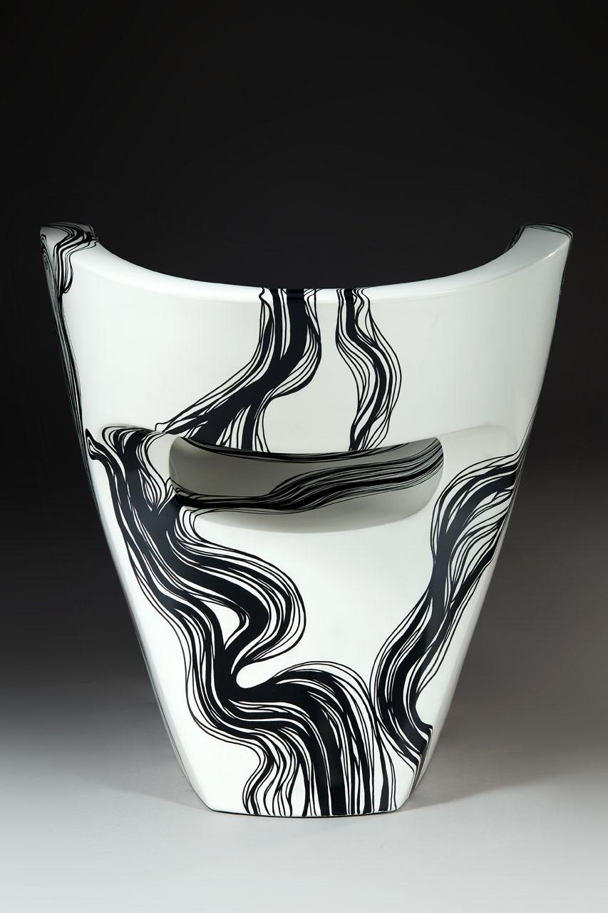 Humo - Sillón Little Albert de Ron Arad, pintado a mano, Firmado Amane Moderno en venta